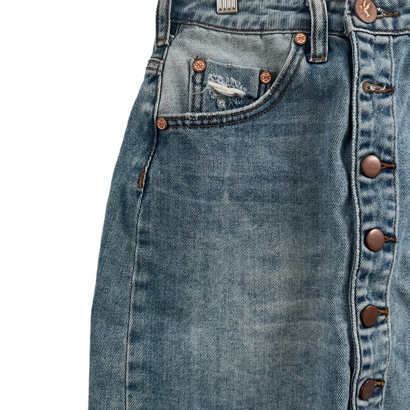 Viper High Waist Button Through Mini Denim Skirt - Venice - Picture 3 of 8